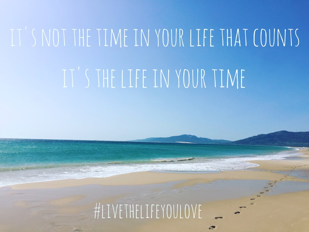 It's not the time in your life that counts, it's the life in your time 